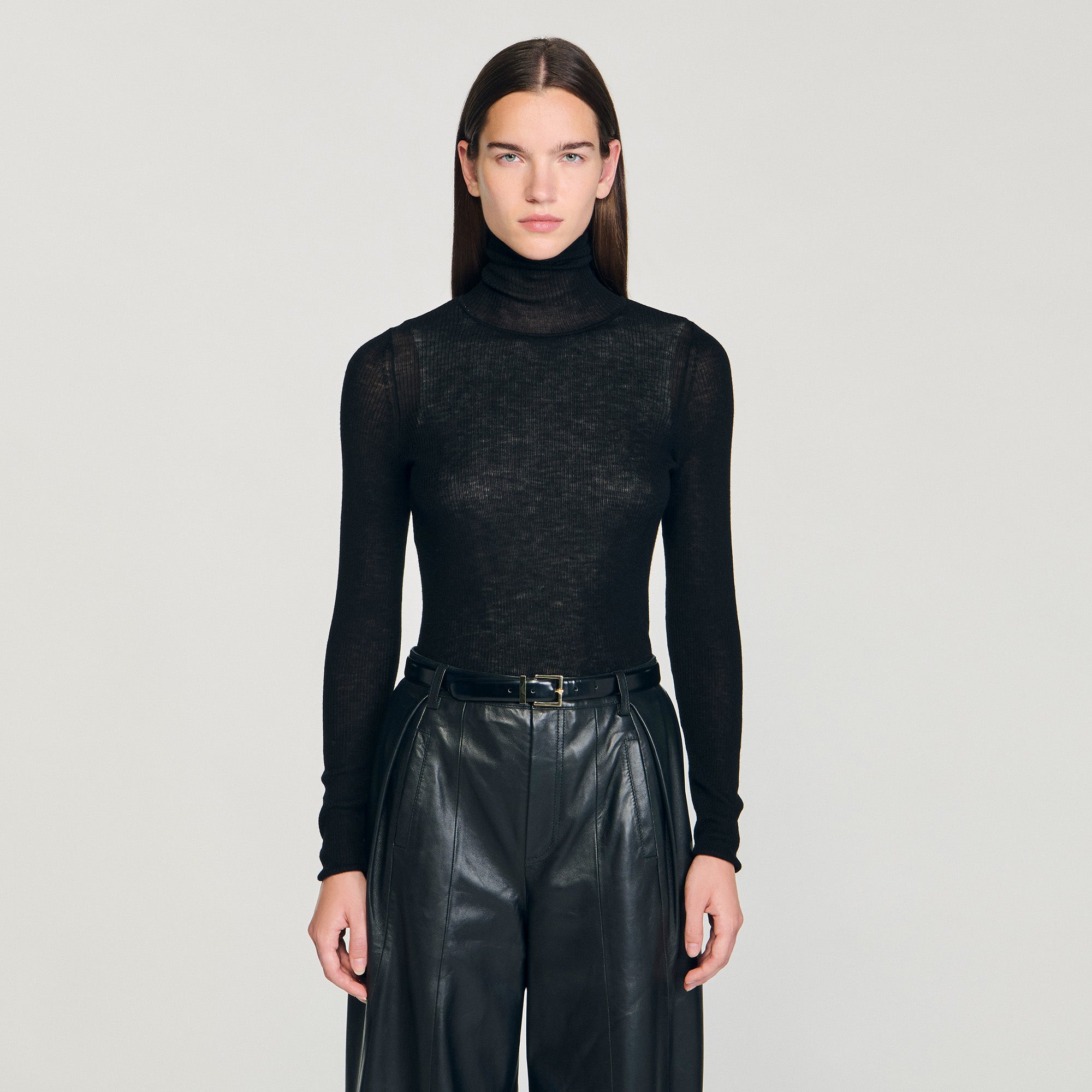 Lazare Layered Turtleneck Jumper Black