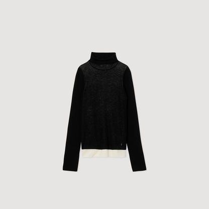 Lazare Layered Turtleneck Jumper Black