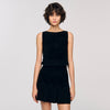 Oreon Ruffled Knit Crop Top Black