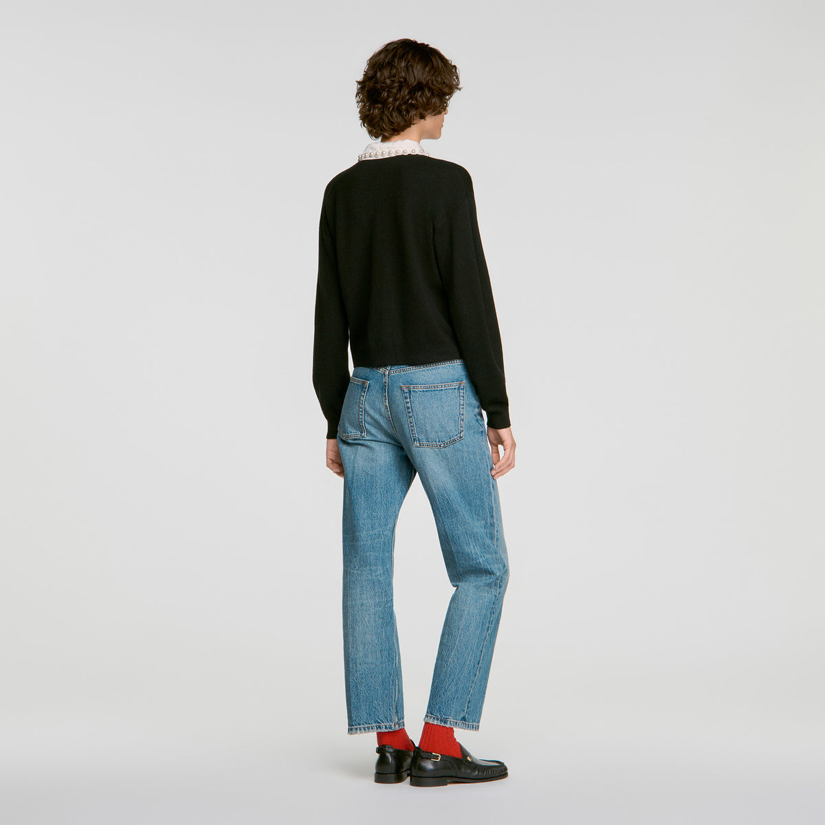 Fitzgerald Beaded polo-neck jumper Black