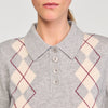 Mirano Argyle Polo-Neck Jumper Grey