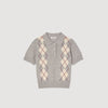 Mirano Argyle Polo-Neck Jumper Grey