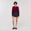 Amaris Ruffled-Neck Jumper Bordeaux