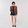 Amaris Ruffled-Neck Jumper Bordeaux