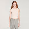 Timeo Sleeveless Short Knit Jumper Ecru