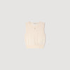 Timeo Sleeveless Short Knit Jumper Ecru