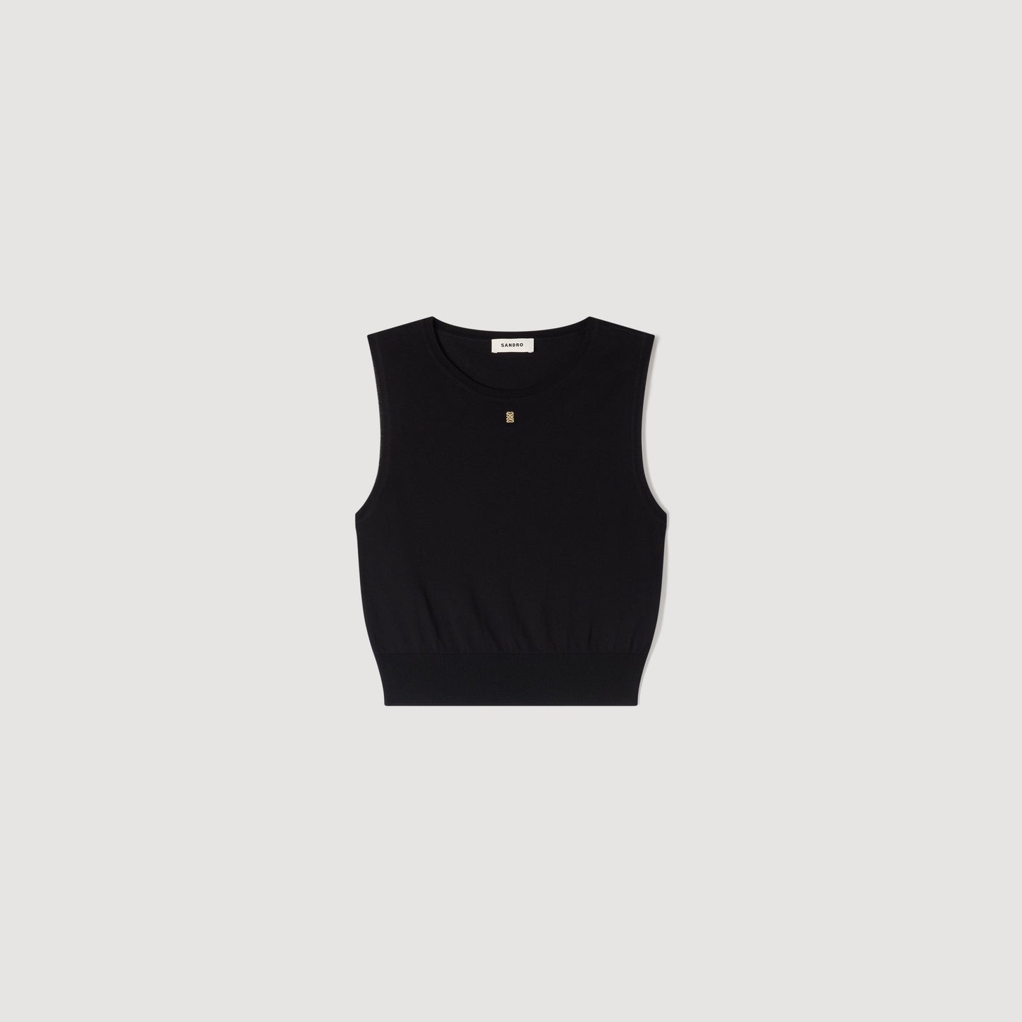 Timeo Sleeveless Short Knit Jumper BLACK