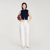 Dan Cropped Stripy Wool-Cashmere Jumper Navy Blue
