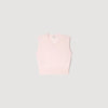 Calliste Embroidered Short Wool Cashmere Top Light Pink