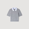 Theo Detachable Collar Wool Jumper Grey