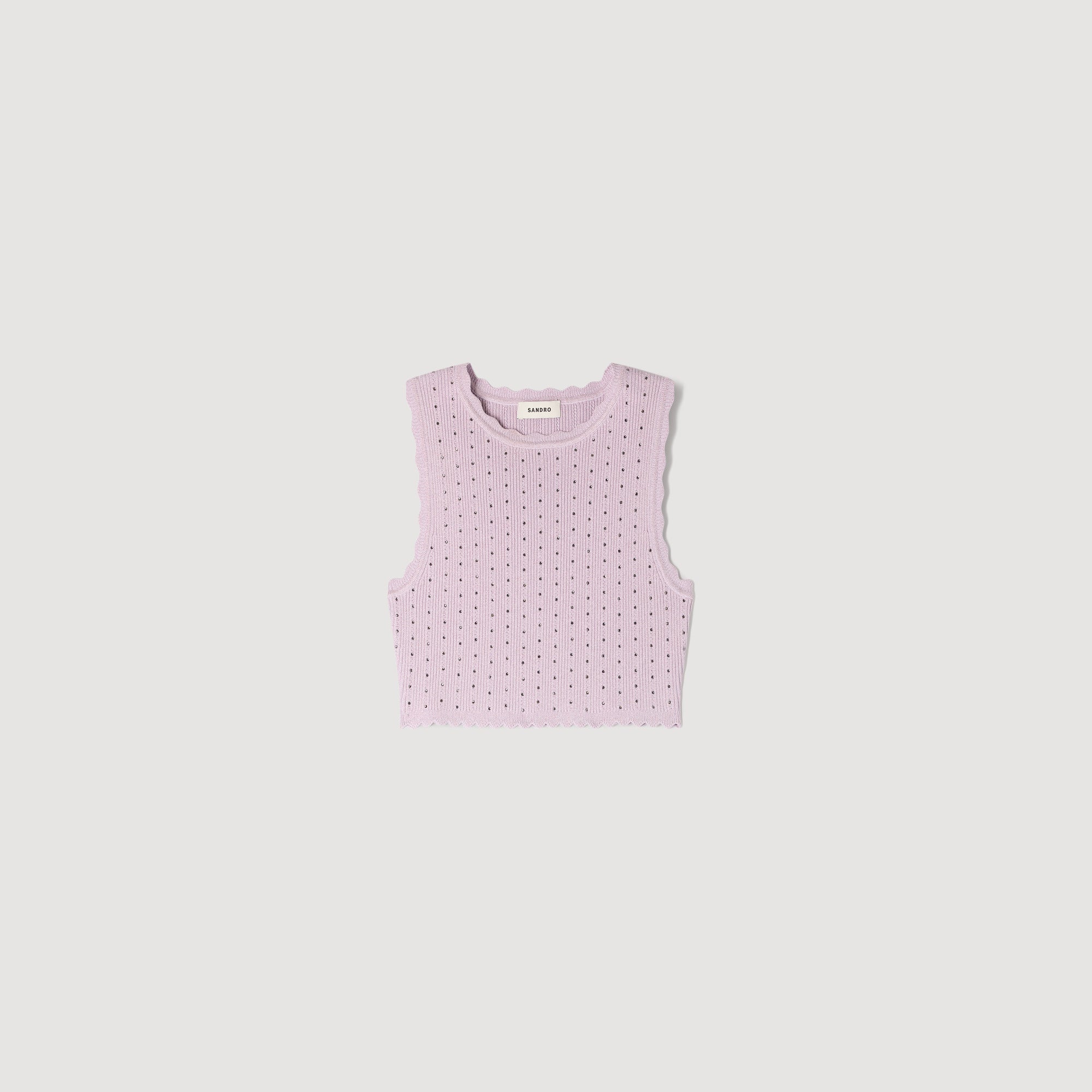Tia Rhinestone Knit Crop Jumper Mauve