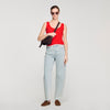 Filipo Knit And Lace Top RED