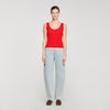 Filipo Knit And Lace Top RED