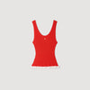 Filipo Knit And Lace Top RED