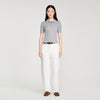 Lessio Pointelle Polo-Neck Wool Jumper Grey