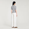 Lessio Pointelle Polo-Neck Wool Jumper Grey