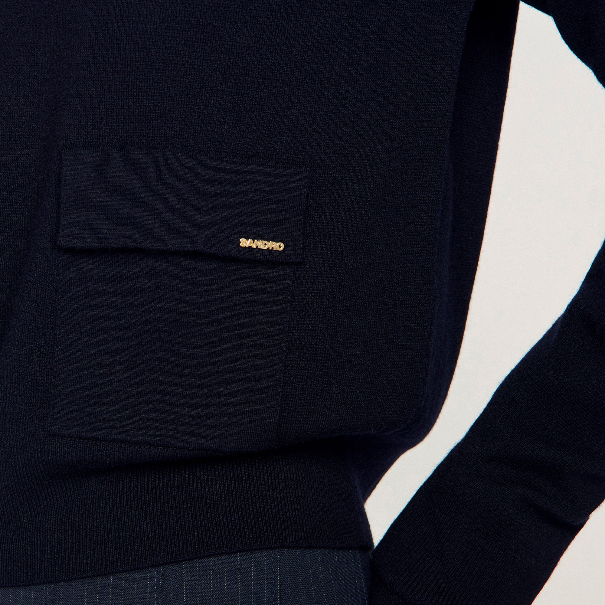 Malroy V-Neck Wool Jumper Navy Blue