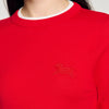Sweet Contrast Collar Wool Jumper Red