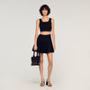 Deborah Cropped Decorative Knit Jumper Black