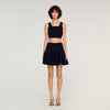 Deborah Cropped Decorative Knit Jumper Black