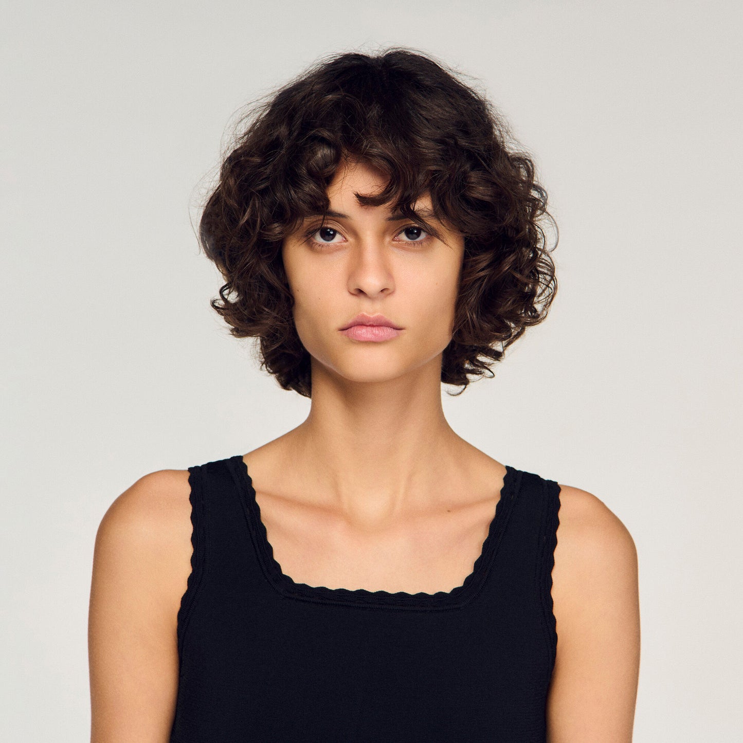 Deborah Cropped Decorative Knit Jumper Black