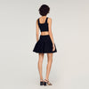 Deborah Cropped Decorative Knit Jumper Black