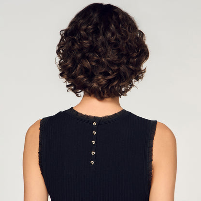Telora Ruffled Ottoman Knit Jumper Black
