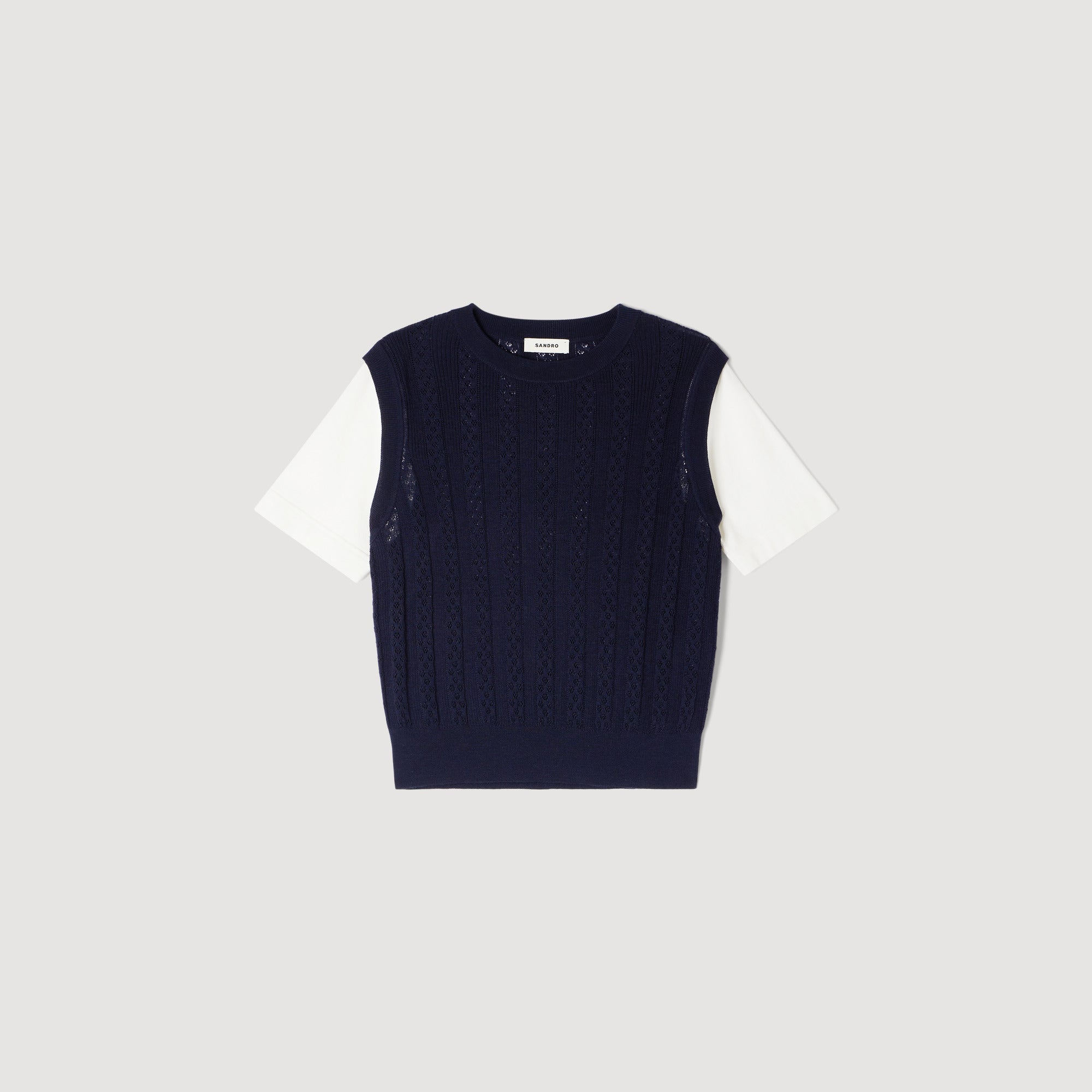 Artemia Pointelle Knit Jumper NAVY BLUE