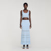 Andre Pointelle Knit Crop Top Sky Blue