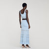 Andre Pointelle Knit Crop Top Sky Blue