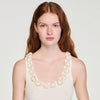Freesia Ribbed Jumper With Beaded Roses White