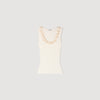 Freesia Ribbed Jumper With Beaded Roses White