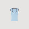 Belize Crochet Detail Knit Top Sky Blue