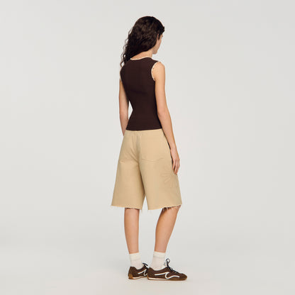 Belize Crochet Detail Knit Top Brown