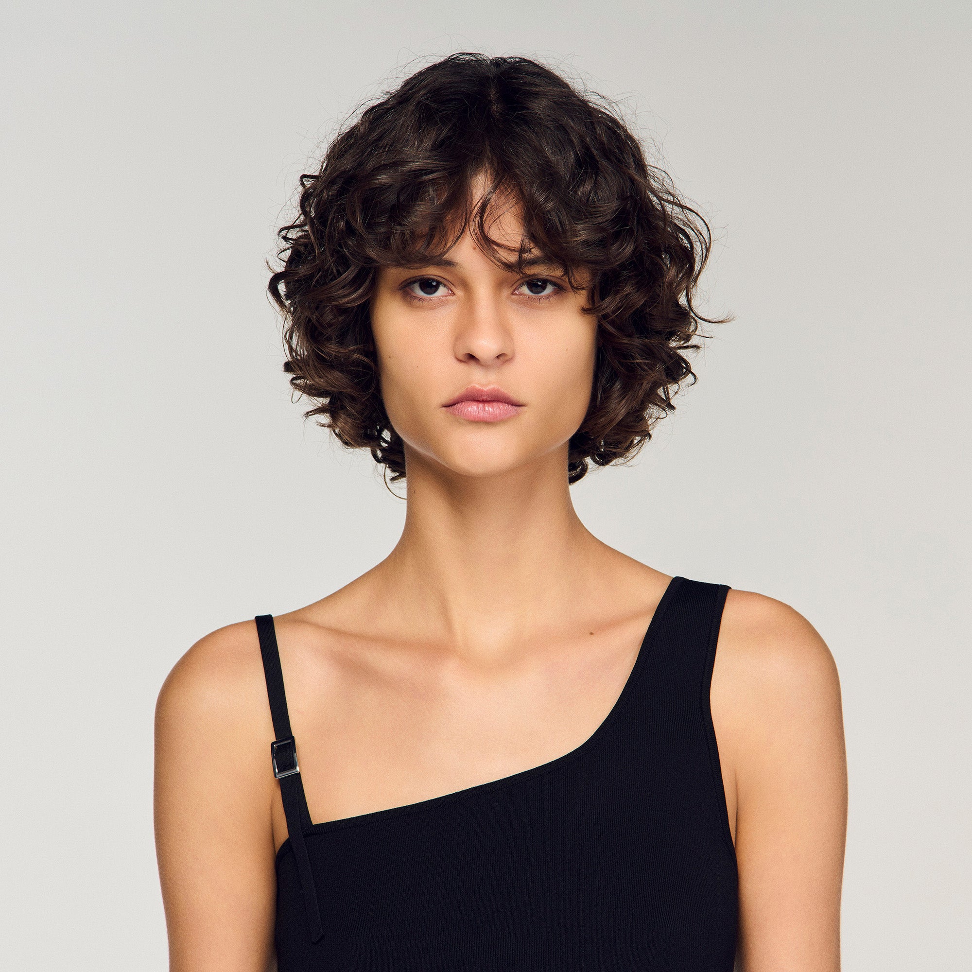 Asymmetric Knit Jumper Black