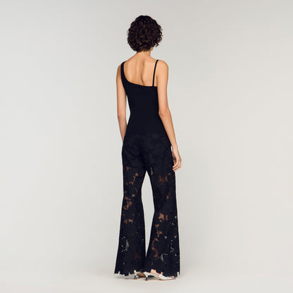 Asymmetric Knit Jumper Black