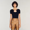 Nacre Openwork Collar Jumper Black