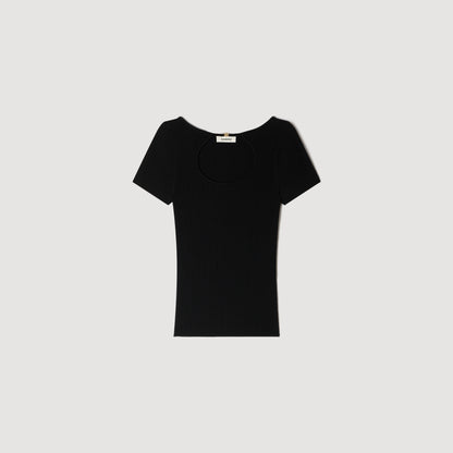 Nacre Openwork Collar Jumper Black