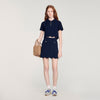 Campea Decorative Knit Polo-Neck Jumper Navy Blue