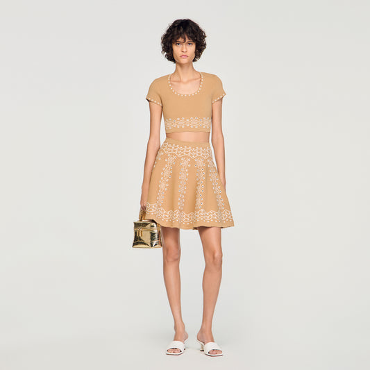 Siena Jumper With Contrast Embroidery Beige
