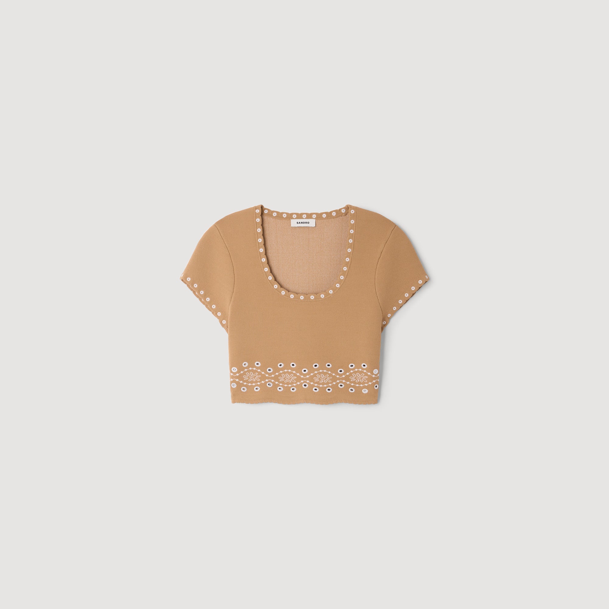 Siena Jumper With Contrast Embroidery Beige