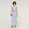 Davi Decorative Knit Crop Top Sky Blue