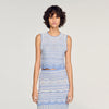 Davi Decorative Knit Crop Top Sky Blue