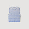 Davi Decorative Knit Crop Top Sky Blue