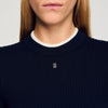 Gassin Layered Effect Wool Blend Jumper Navy Blue