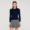 Gassin Layered Effect Wool Blend Jumper Navy Blue