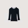 Gassin Layered Effect Wool Blend Jumper Navy Blue