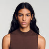 Giovi Cropped sheer effect jumper Brown