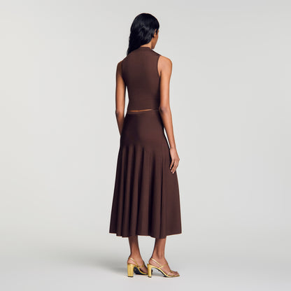 Giovi Cropped sheer effect jumper Brown