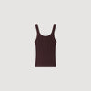 Aloe Pointelle knit vest top with bow Brown